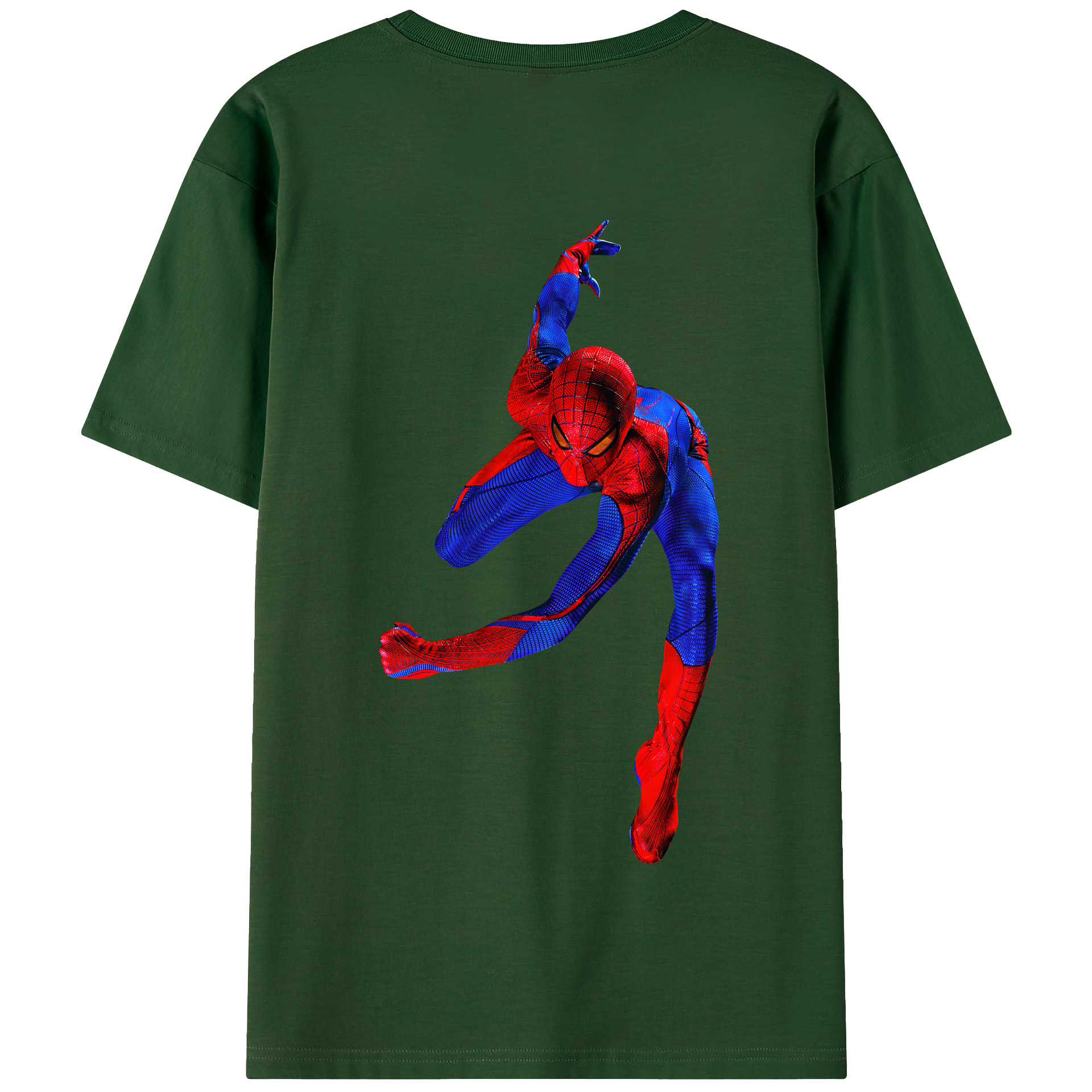（画像用） Spider Man スパイダーマン 綿100％半袖Tシャツ（背面プリント）